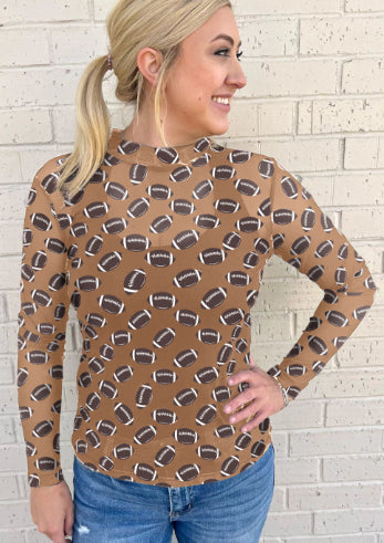 Black Game Day Rugby Mesh Sheer Long Sleeve Top - Trendex