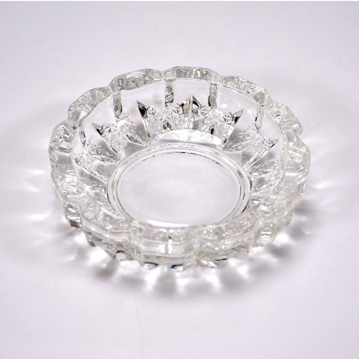 4066 Paricutin Glass Crystal Quality Cigar Cigarette Ashtray Round Tabletop For Home Office Indoor Outdoor Home Decor - Trendex