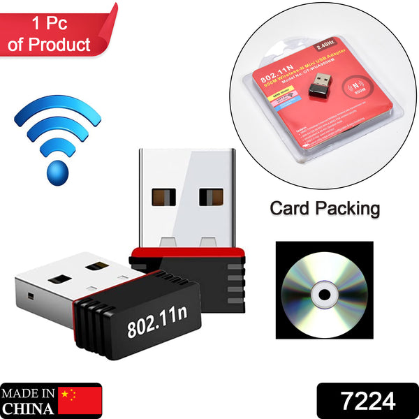 7224 Wi-fi Receiver Wireless Mini Wi-fi Network Adapter With With Driver Cd For Computer  Laptop And Etc Device Use - Trendex