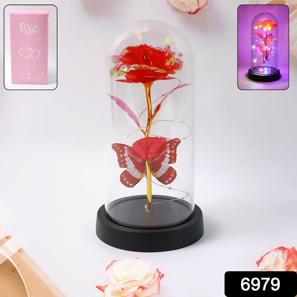Elegant Led Eternal Rose In Plastic Dome (1 Pc  Battery Not Included) - Trendex