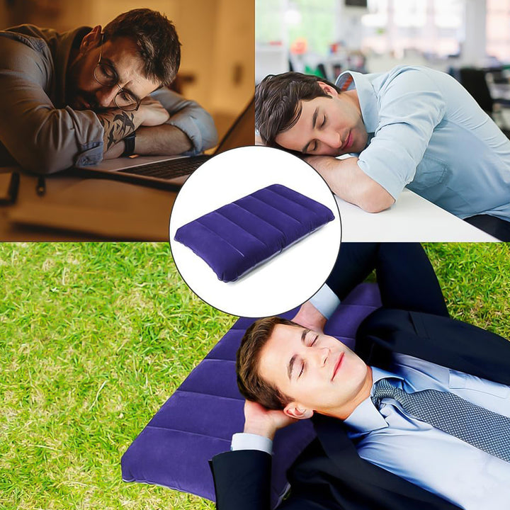 510 Velvet Air Inflatable Travel Pillow (Blue) - Trendex