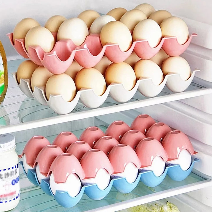 2116 15 Cavity Plastic Egg Tray Egg Trays For Storage With 15 Eggs Holder (4 Pc Set) - Trendex