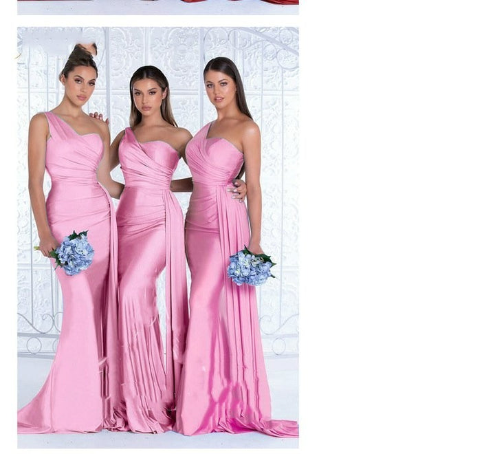 Plus Size Fat MM Mermaid One Shoulder Elegant Wedding Dress - Trendex