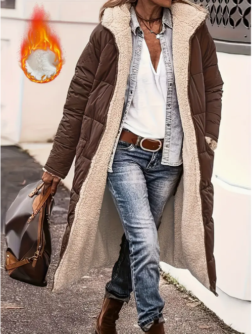 A Plain-colored Cotton-padded Jacket For Ladies - Trendex
