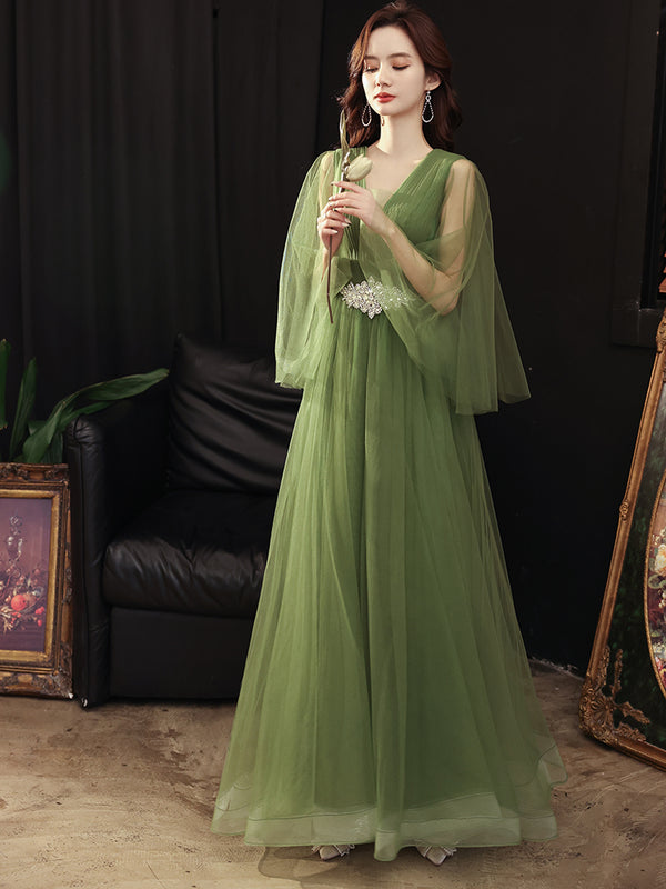 Green Wedding Dress Guzheng Art Examination Solo - Trendex