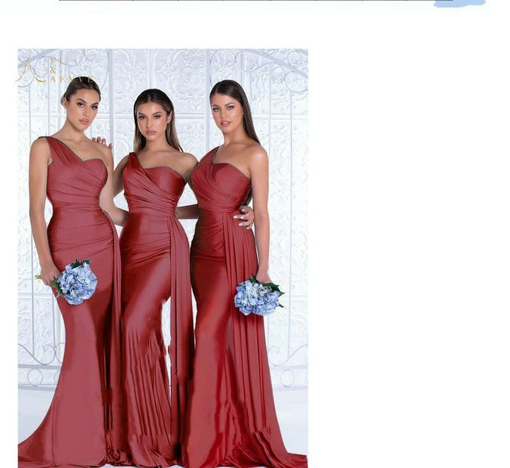 Plus Size Fat MM Mermaid One Shoulder Elegant Wedding Dress - Trendex