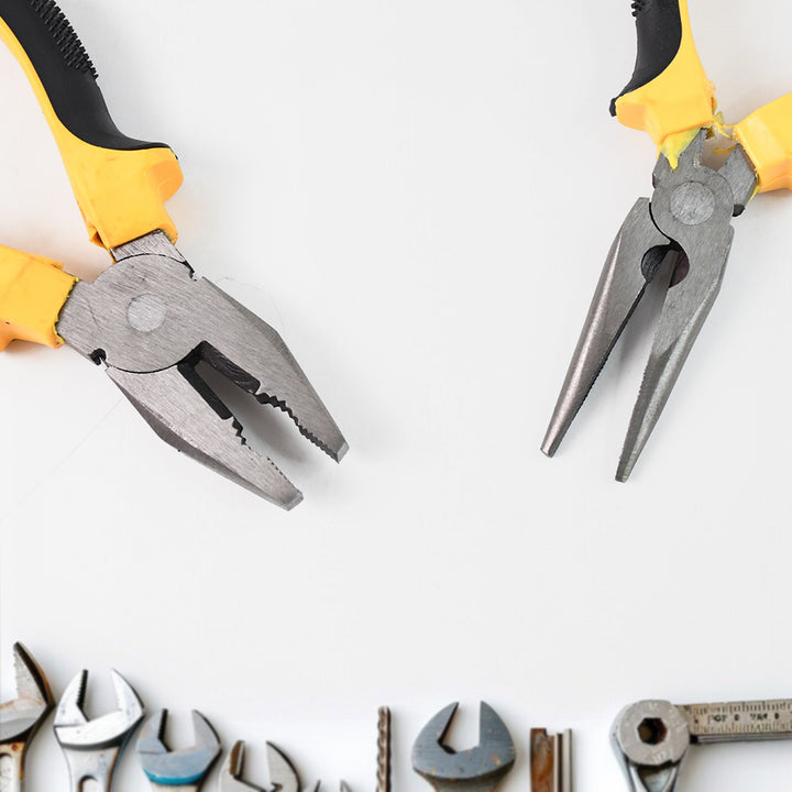 Long Nose Plier And Flat Mouth Plier Combo Tools (2 Pc Set) - Trendex