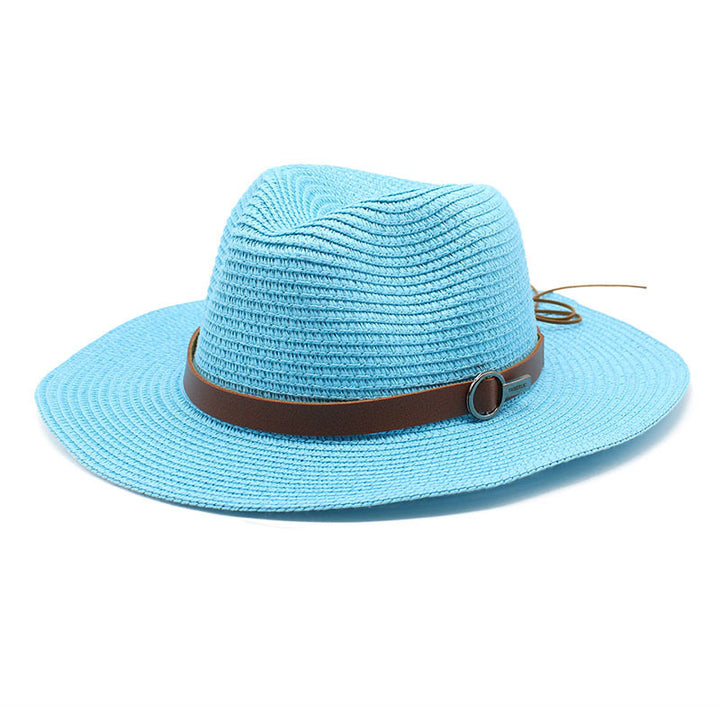 Sun Protection Travel Vacation Beach Woven Denim Top Hat - Trendex