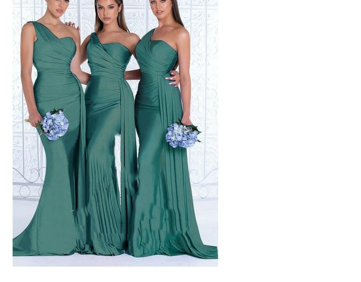 Plus Size Fat MM Mermaid One Shoulder Elegant Wedding Dress - Trendex