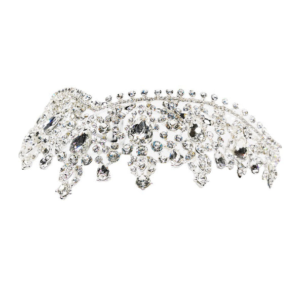 Rhinestone Crown Bridal Wedding Tiara Big Crown Wedding Tiara Crown - Trendex