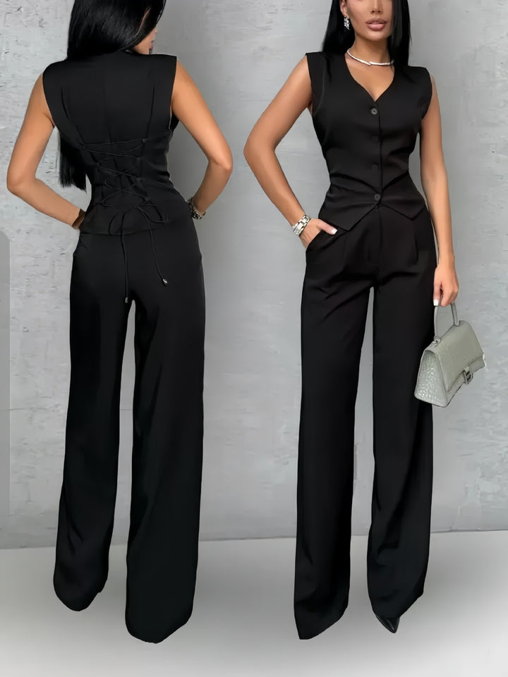 Women's Outer Wear Spring And Summer Vest Pants Two-piece Set - Trendex