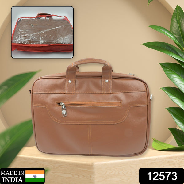 12573 Multipurpose Bag Shoulder Side Bag Office Laptop Faux Leather Executive Formal Laptop  Macbook Messenger  Office  Travel  Business  Shoulder  Hand  Sling Bag For Men Women With Multiple Compartments - Trendex