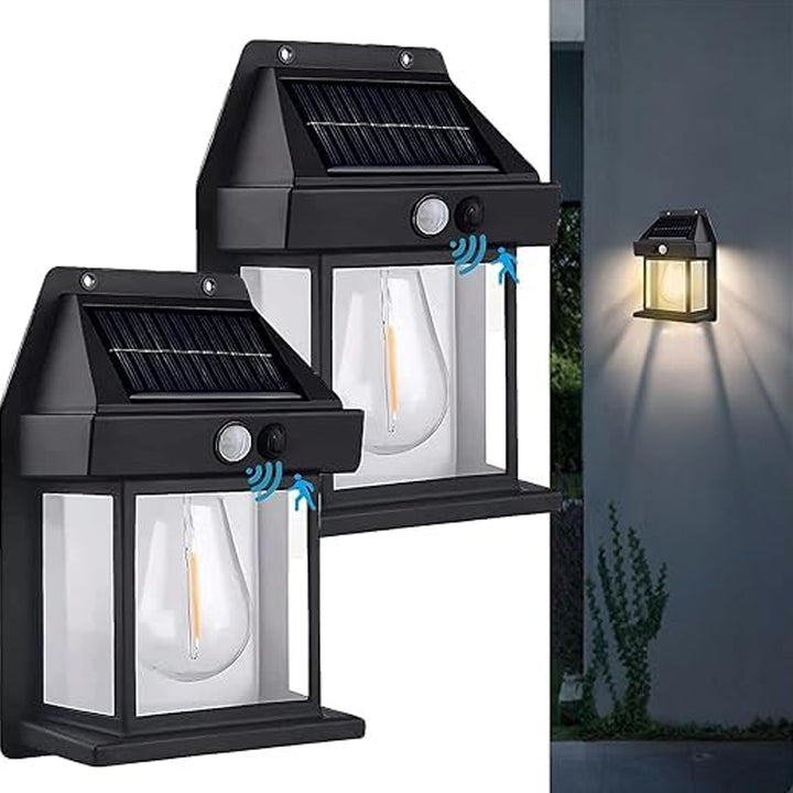 9428 Solar Wall Lights  Lamp Outdoor Wireless Dusk To Dawn Porch Lights Fixture Solar Wall Lantern With 3 Modes  Motion Sensor Waterproof Exterior Lighting With Clear Panel (1 Pc ) - Trendex