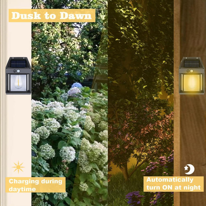 9428 Solar Wall Lights  Lamp Outdoor Wireless Dusk To Dawn Porch Lights Fixture Solar Wall Lantern With 3 Modes  Motion Sensor Waterproof Exterior Lighting With Clear Panel (1 Pc ) - Trendex