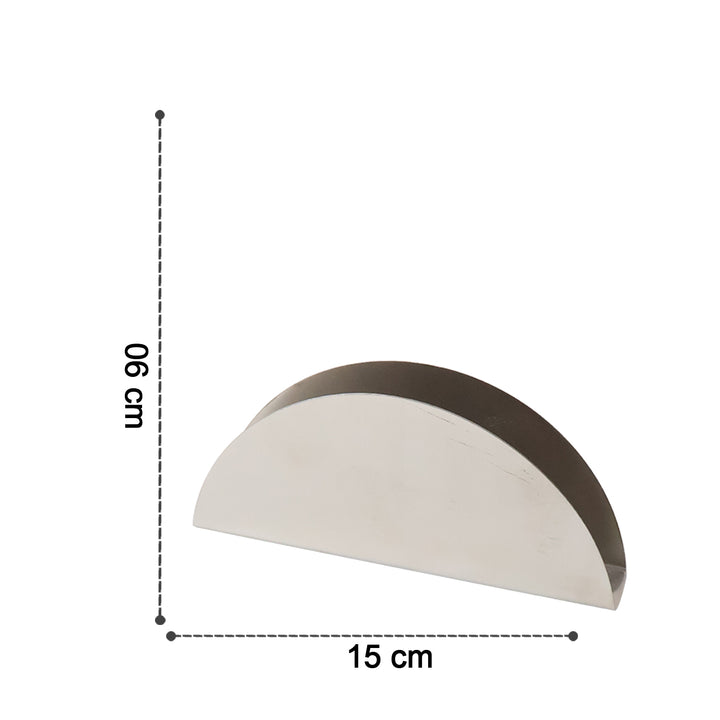 Stainless Steel Half-moon Shaped Tissue Paper Napkin Holder Stand (1 Pc) - Trendex