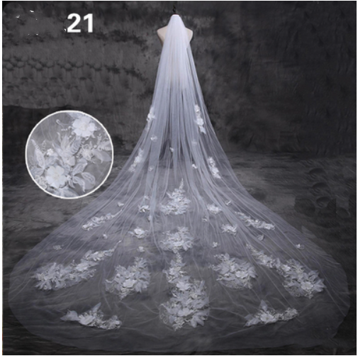 Bridal Wedding Dress Long Tail Luxury Super Fairy Wedding Veil - Trendex