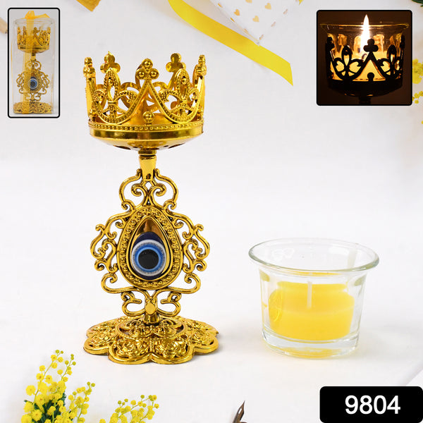 Flower Diwali Candle Holder With Plastic Stand (1 Set) - Trendex