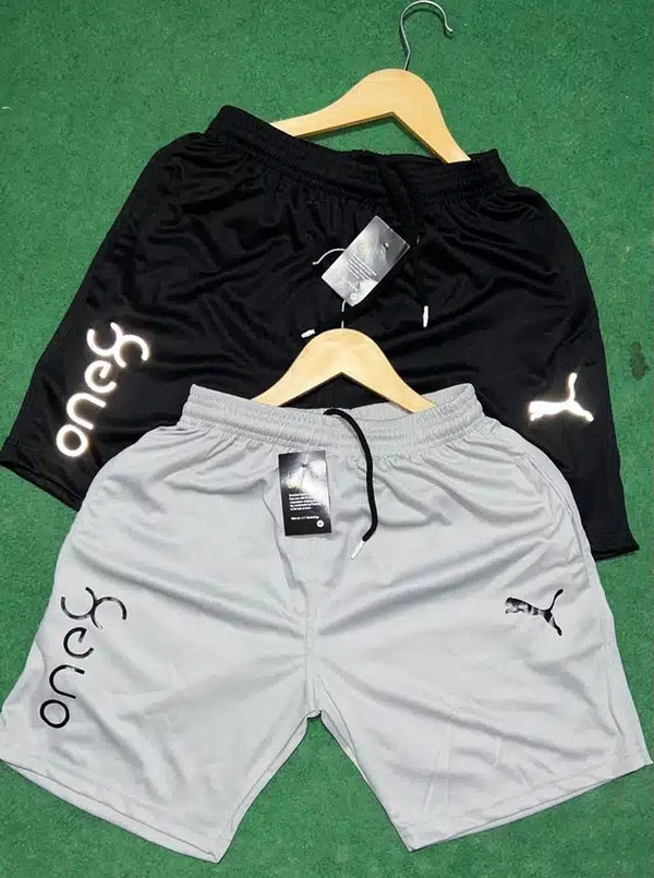 Printed Shorts for Men (Pack of 2) (Black & Grey, M)