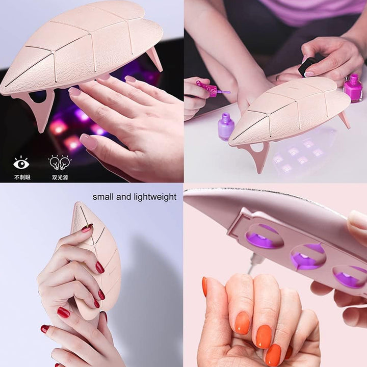 12914 Mini Nail Lamp 6w 6 Led Uv Nail Dryer With Usb Cable For Gel Nail Polish Nail Art Tools For Starters Home Diy Professionals Salon Manicure (1 Pc) - Trendex