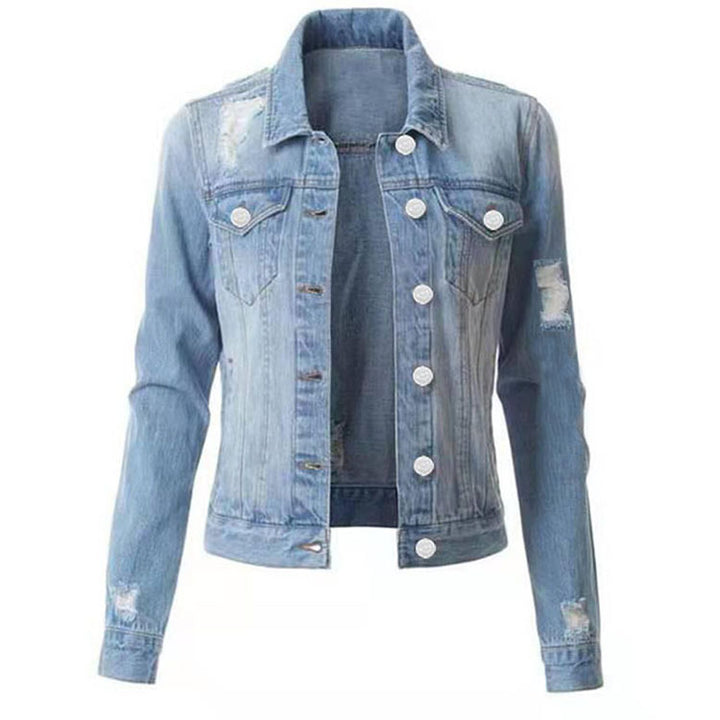 European And American Hole Lining Short Sleeve Women Women's Cowboy Coat - Trendex