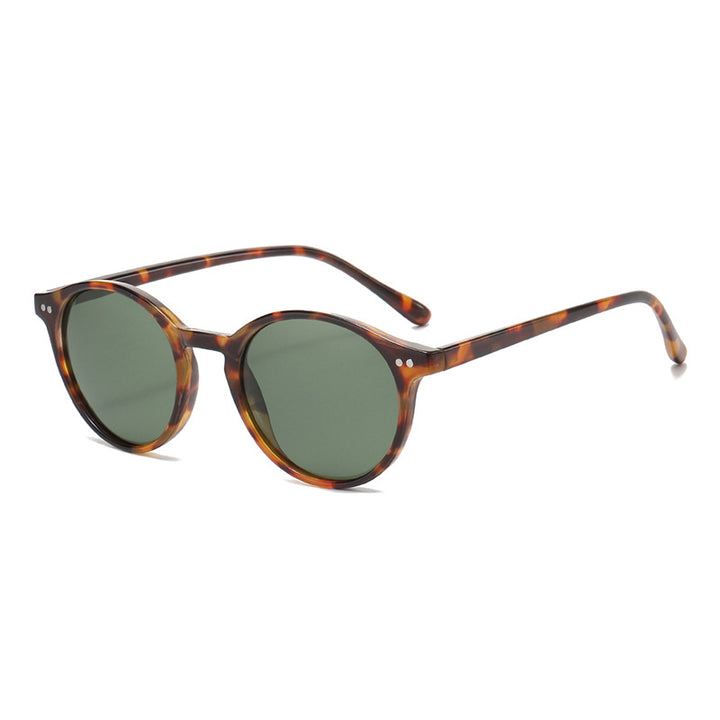Round Polarized Full Rim Frame Sunglasses - Trendex