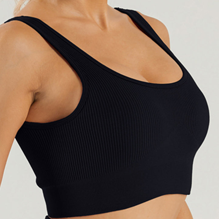 Seamless Knitted High Elastic Sports Underwear U Square Collar Yoga Suit - Trendex
