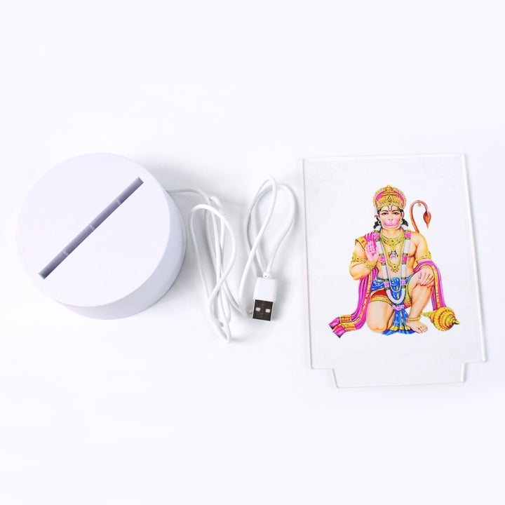 Beautiful 3d Lord Hanuman Frame With Soft White Light (1 Pc) - Trendex