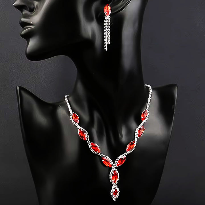 Necklace And Earrings Set Wedding Jewelry Set (1 Set  Mix Color) - Trendex