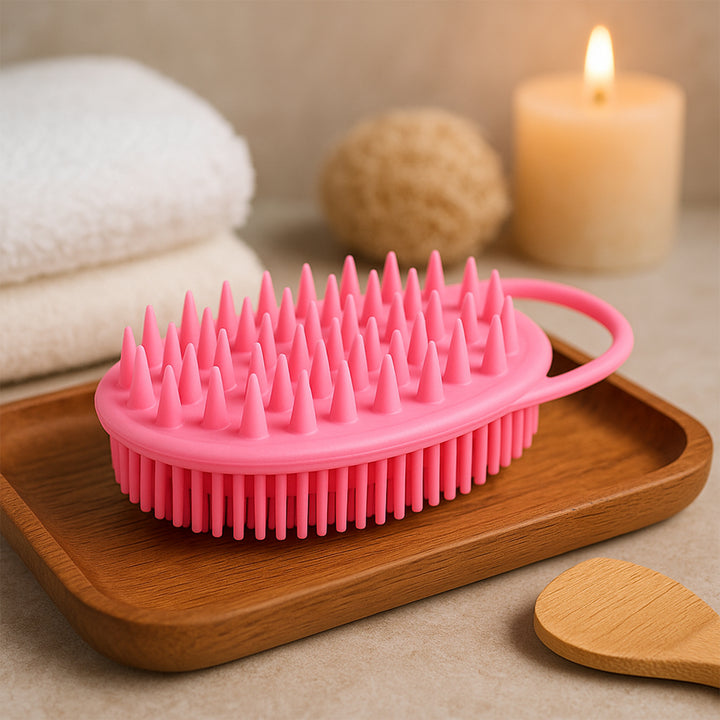 2-in-1 Silicone Soft Bristle Bath Brush - Trendex