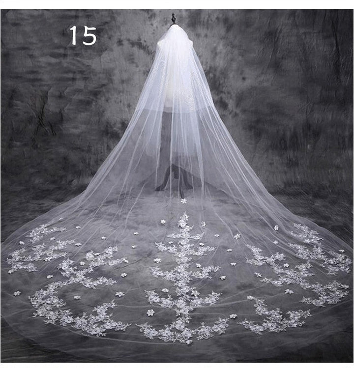 Bridal Wedding Dress Long Tail Luxury Super Fairy Wedding Veil - Trendex