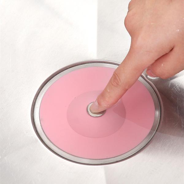 1163 Creative 2-in-1 Silicone Sewer Sink Sealer Cover Drainer (Multicolour) - Trendex