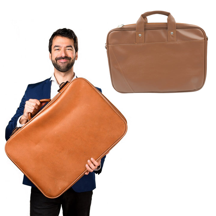 12573 Multipurpose Bag Shoulder Side Bag Office Laptop Faux Leather Executive Formal Laptop  Macbook Messenger  Office  Travel  Business  Shoulder  Hand  Sling Bag For Men Women With Multiple Compartments - Trendex