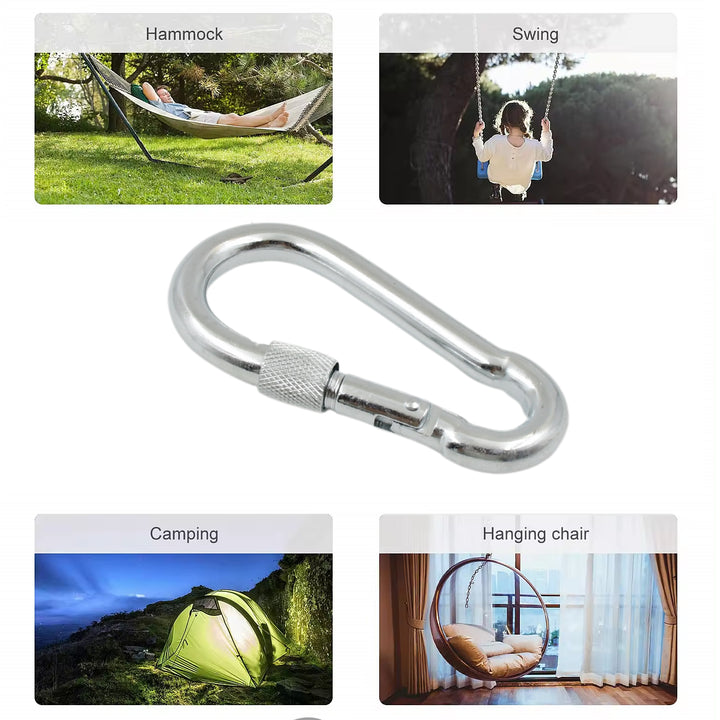 Snap Hook With Screw-stainless Steel Snap Hook Clip Heavy Duty Carabiner Clip (10100 Mm  1 Pc) - Trendex