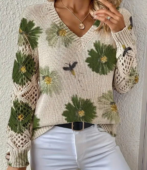 Printed Casual Cape Coat Cardigan Sweater - Trendex