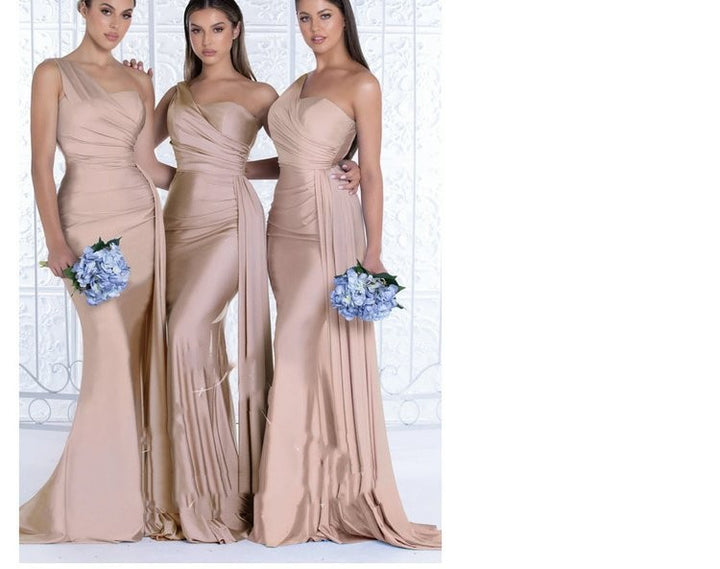 Plus Size Fat MM Mermaid One Shoulder Elegant Wedding Dress - Trendex