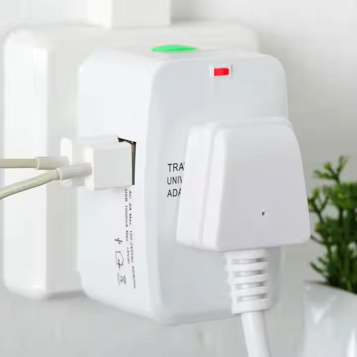 Universal Travel Adapter With Dual Usb Charger Ports - International Multipurpose - Trendex