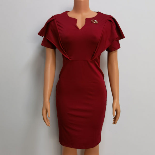Women's Solid Color Temperament Commute Sheath Dress - Trendex