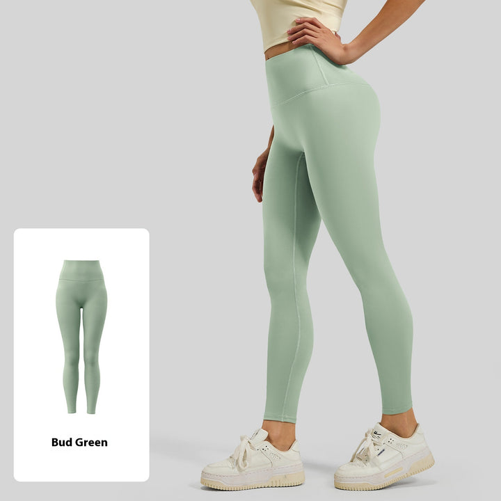 No Embarrassment Line Peach Hip Raise Yoga High Waist Belly Contracting Exercise Nude Feel Leggings - Trendex