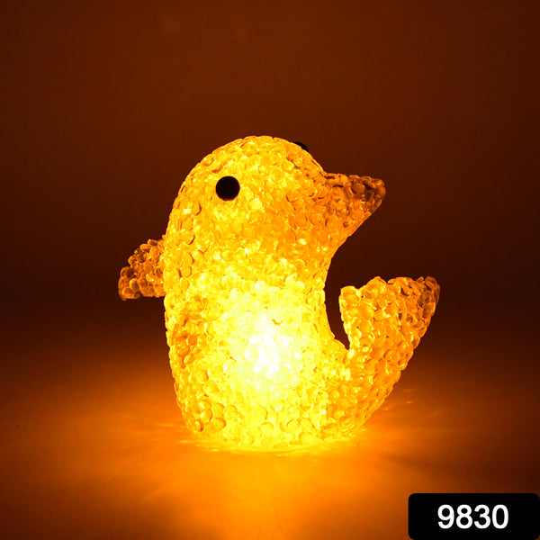 Dolphin Shape Crystal Led Night Light Lamp  Cute Glowing Animal Decorative Light (1 Pc) - Trendex