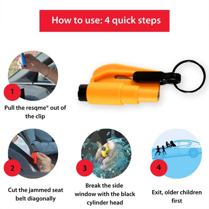 8761 2 In 1 Emergency Safety Cutter With Key Chain Small Portable Handy Emergency Safely Glass Breaking  Seat Belt Cutting Keychain Tool - Trendex