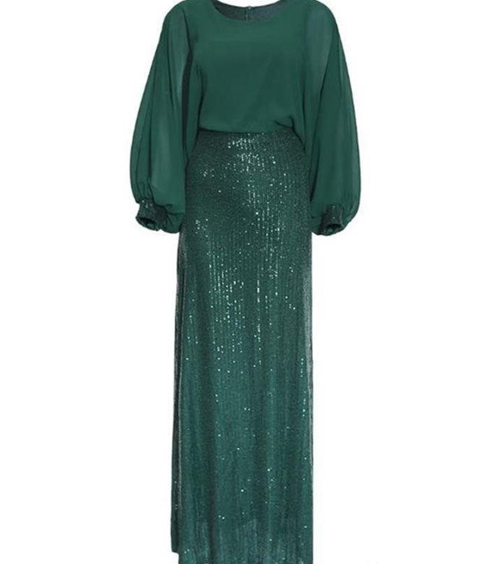 African Women's Beads Chiffon Party Evening Dress Big Size - Trendex