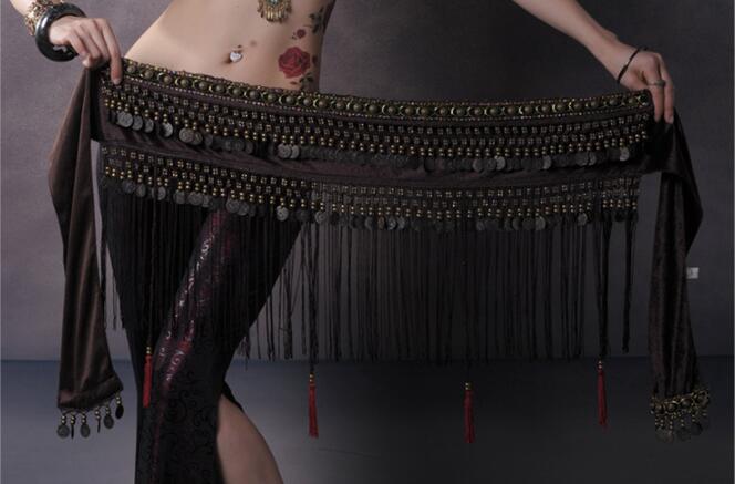Belly Dance Waist Scarf Performance Tassel Hip Scarf Ethnic Tribe Dance Costume Belly Dance Waist Chain - Trendex
