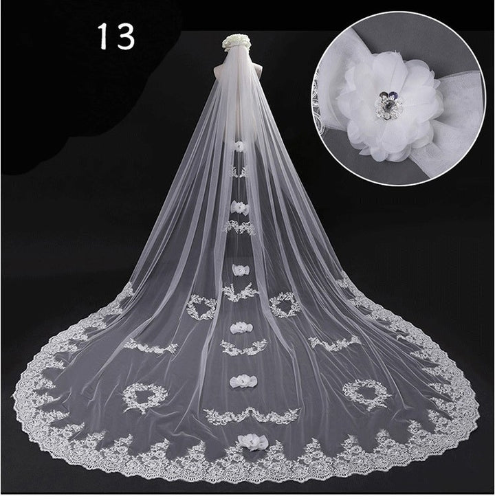 Bridal Wedding Dress Long Tail Luxury Super Fairy Wedding Veil - Trendex