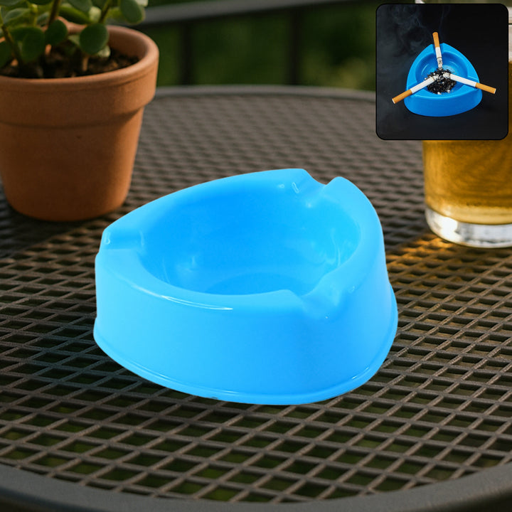 Heavy Duty Plastic Ashtray (Mix Color  1 Pc) - Trendex