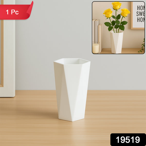 Modern Geometric Hexagon Plastic Flower Vase (1 Pc) - Trendex