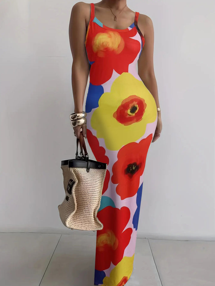 Summer New Suspender Slim Fit Slimming Long Dress - Trendex