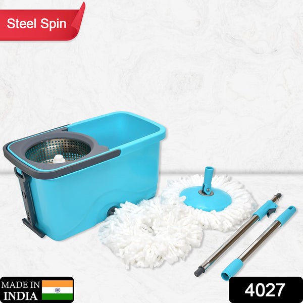 4027 Quick Spin Mop Plastic Spin Bucket Floor Cleaning Easy Wheels  Big Bucket Floor Cleaning Mop With Bucket - Trendex