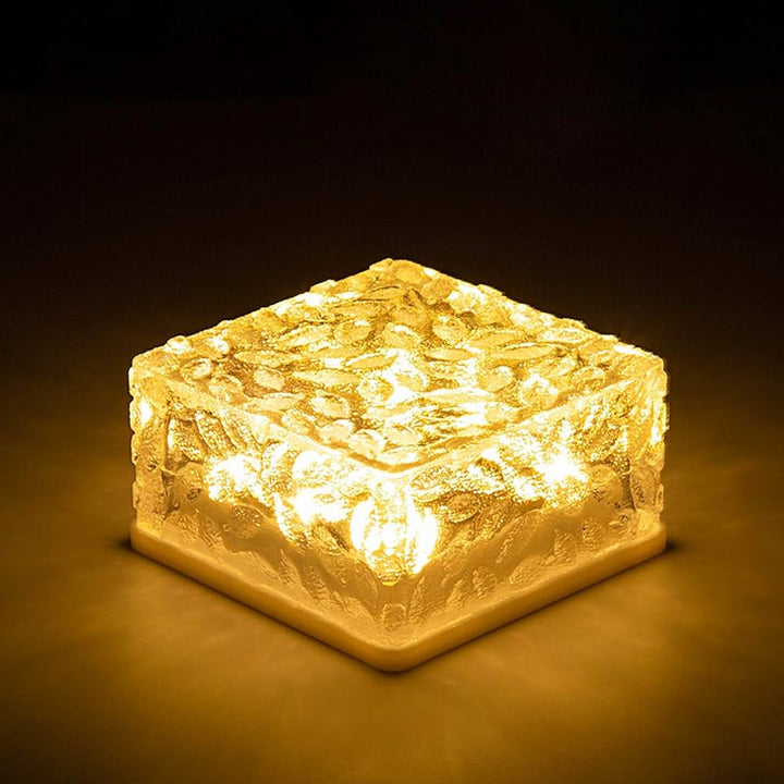 8557solar Ice Cube Shaped Garden Light Ice Cube Shaped Garden Warm Light Outdoor Solar Garden Decorative Lights For Walkway Pathway Backyard Christmas Decoration Parties - Trendex