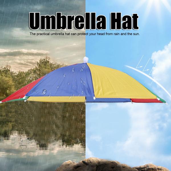 1445 Hands Free Umbrella Hat To Protect From Sun  Rain - Trendex