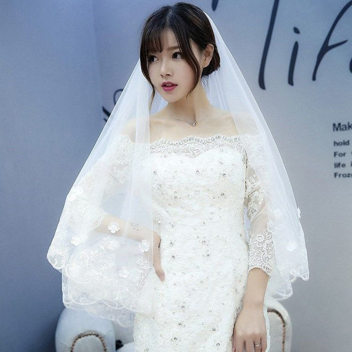 New Style Veil Korean Lace Petal Veil - Trendex